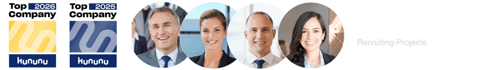 kununu Top Company 2026/2025, über 400 umgesetzte Recruiting-Projekte